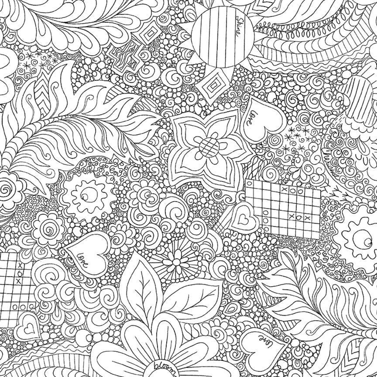 Fabric Timeless Treasures White Doodle Floral Impact Extra Wide 108" Wide Back by the Quarter Yard CD3840-WHITE